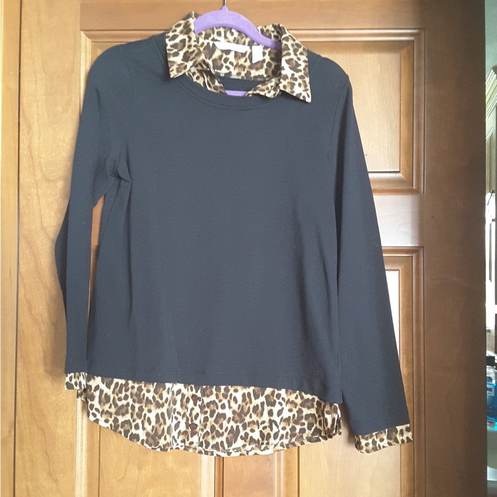 QVC ISAAC MIZRAHI leopard blouse